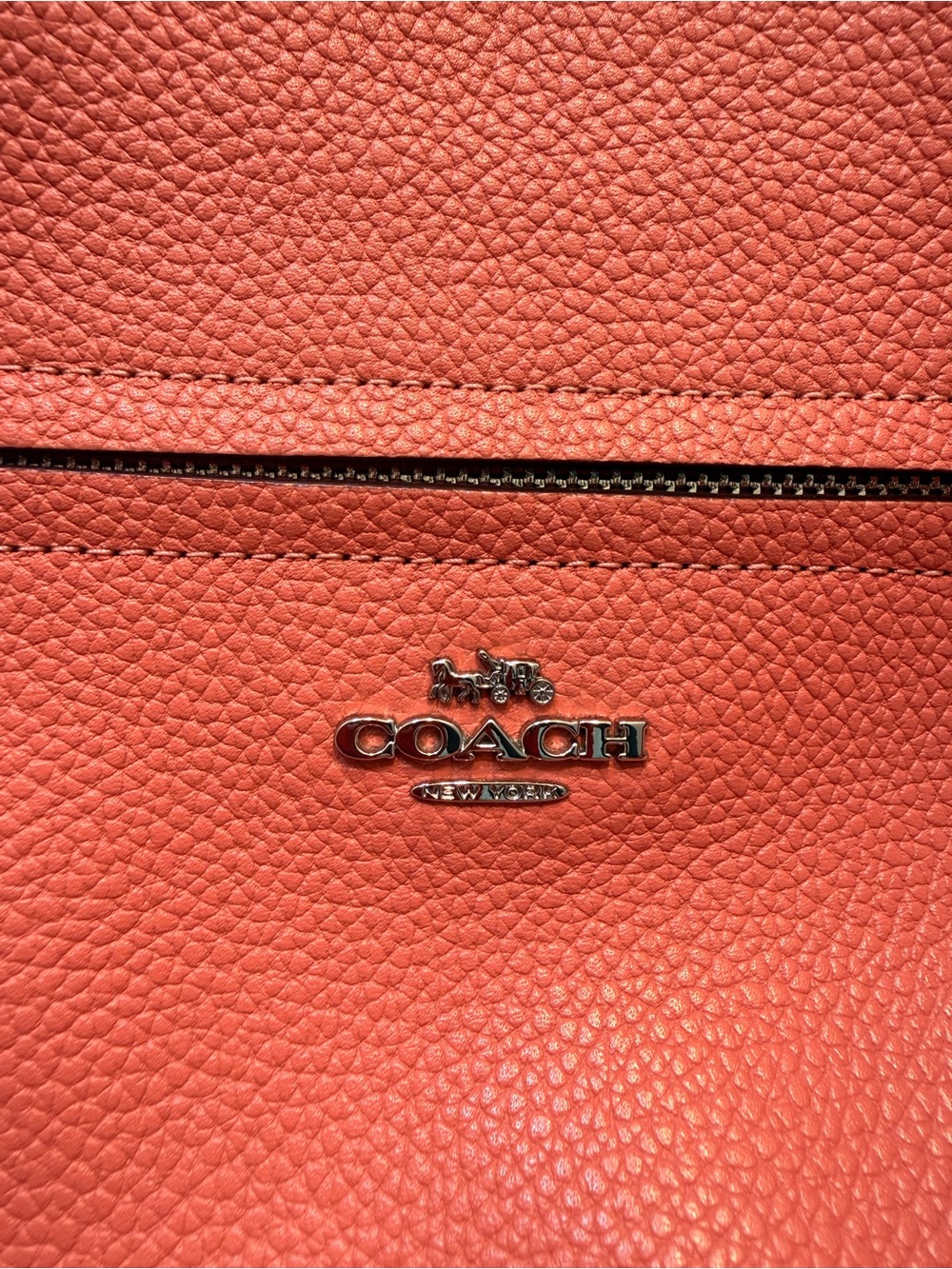 Coach Prairie Coral Pebbled Leather Shoulder Bag - Picture 7 of 8